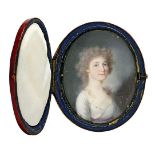 Damenporträt. Um 1800 | Aquarell- und Deckfarben.