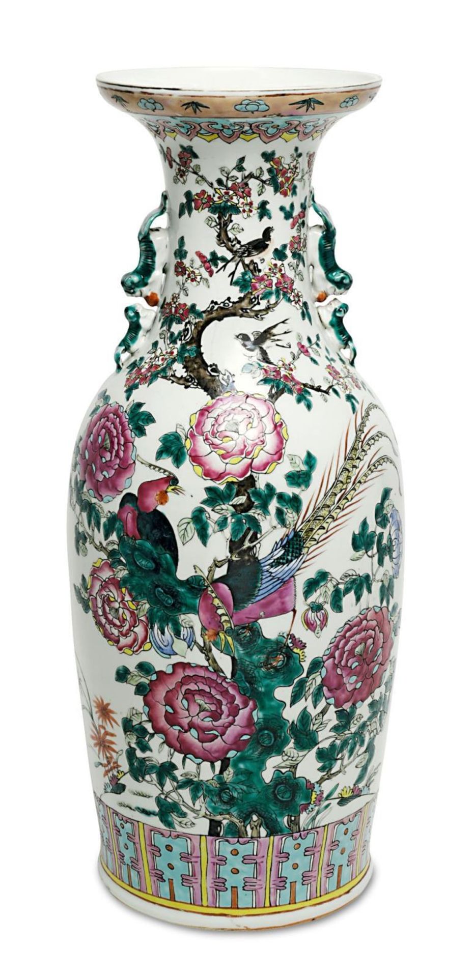 Bodenvase. China, Qing, 1862-1879 | Porzellan, bunter Schmelzfarbendekor.