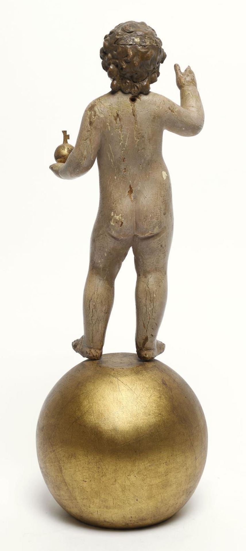 Bambino Gesù auf Weltkugel stehend. Italien, 18./19. Jh. | Holz, geschnitzt. Farb- und Goldfassun... - Image 2 of 2