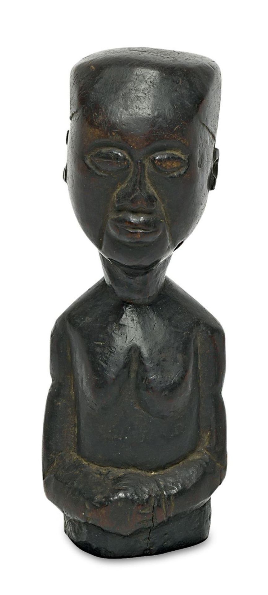 Porträt-Halbfigur. Kuba, DR Kongo | Holz, geschnitzt, dunkel patiniert.