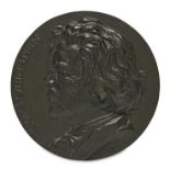 BAUSCH, THEODOR. Tondo "Anton Rubinstein". Bronze, patiniert.