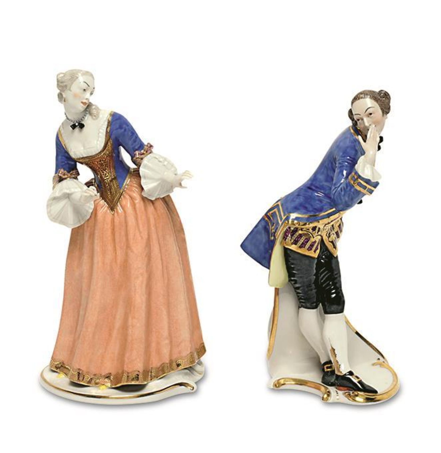 Isabella und Octavio. Nymphenburg, nach Entwurf von F. A. Bustelli | Porzellan, Farb- und Goldsta...