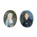 Herren- und Damenporträt. England, Anfang 19. Jh. (?) | Aquarell- und Deckfarben.