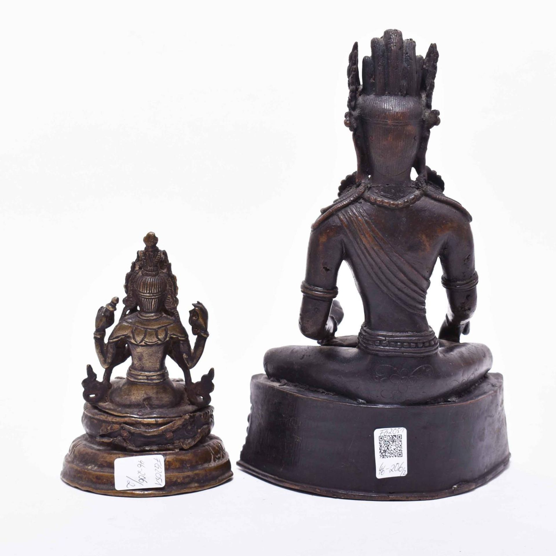 Buddha Shakyamuni und Bodhisattva. Südostasien u.a. (wohl) | Bronze. - Image 2 of 3