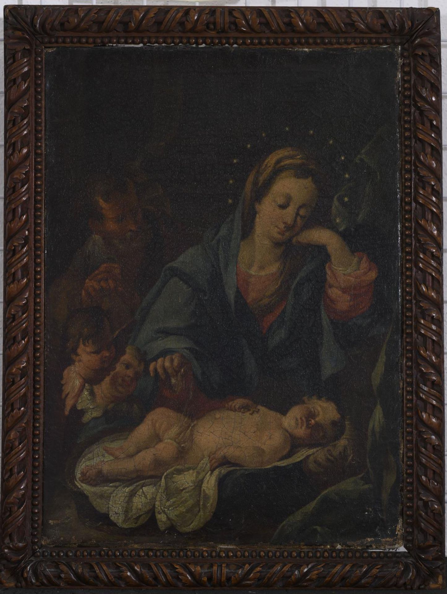SÜDDEUTSCHLAND (WOHL). Maria und Joseph mit dem Jesuskind. Öl/Leinwand. - Bild 3 aus 6