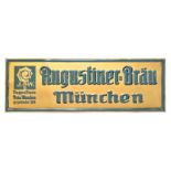 Reklameschild "Augustiner-Bräu". Union-Werke A.G. Radebeul-Dresden, 20. Jh. | Geprägtes Blech, po...