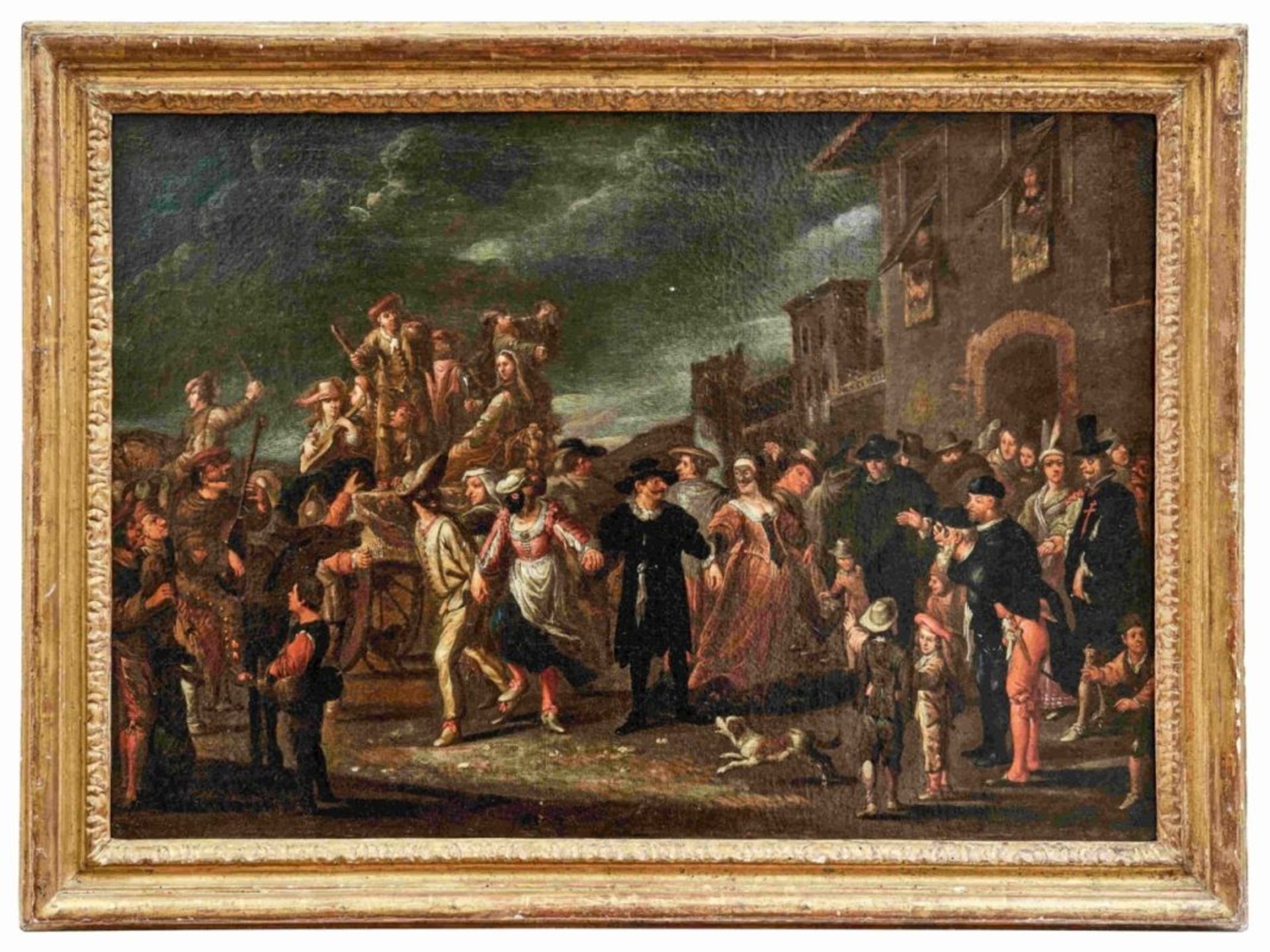 Wael, Cornelis de (Attrib.): Karnevalsgesellschaft auf der Straße - Image 2 of 22