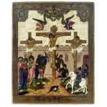 Große Ikone mit der Kreuzigung Jesu, Zentralrussland, 2. H. 18. Jh.