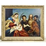 Madonna mit Kind und drei Heiligen, Italien, 18./19. Jh., nach Tizian