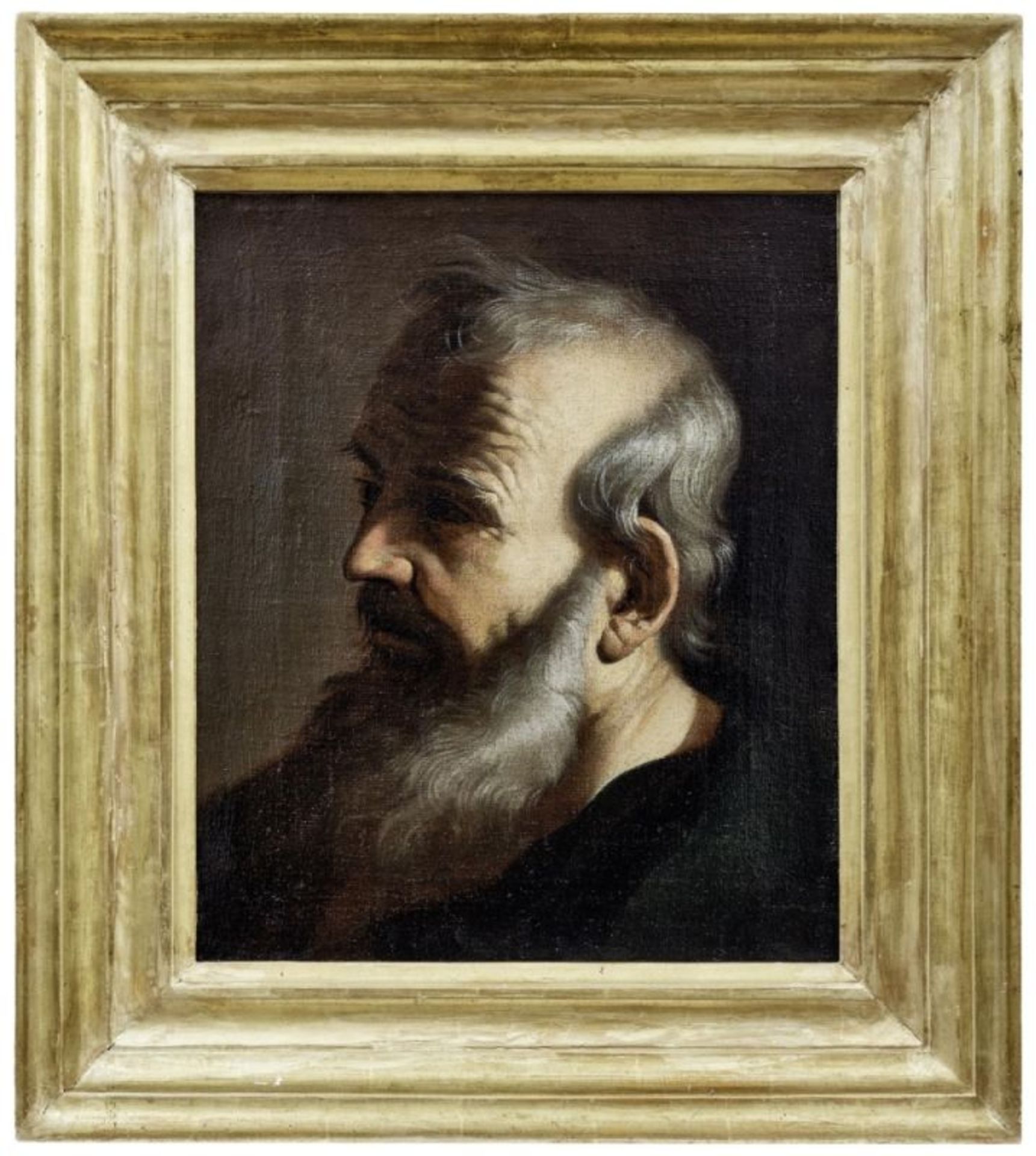 Büste eines bärtigen Mannes, Neapolitanischer Maler, 2. H. 17. Jh.