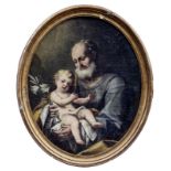 Saint Joseph with the Infant Jesus. Venetian school of the 18th century.