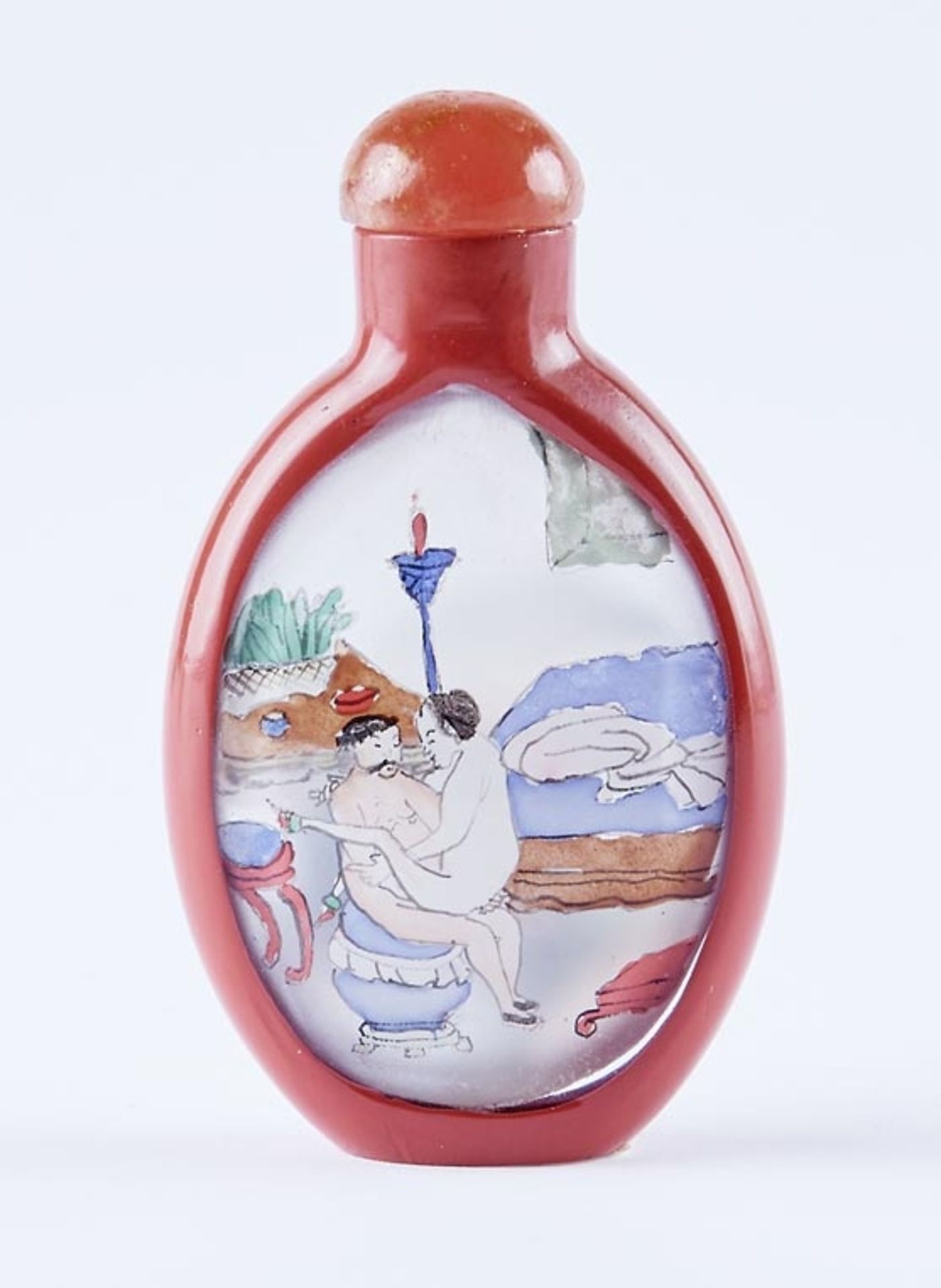 Snuff bottle mit erotischer Innenmalerei, China, Qing-Dynastie oder später