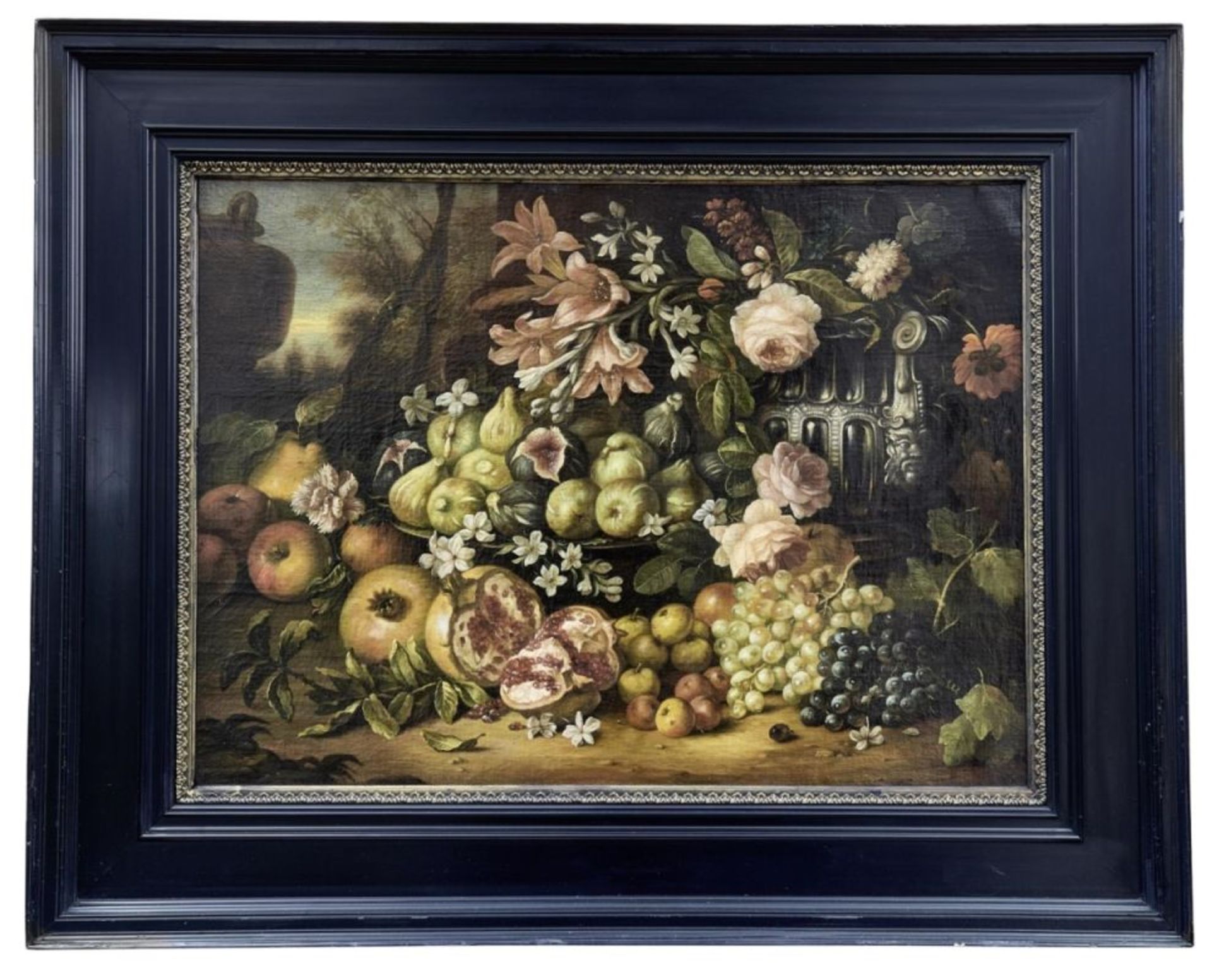Brueghel, Abraham: Stillleben mit Früchten, Blumen und Silbergefäß