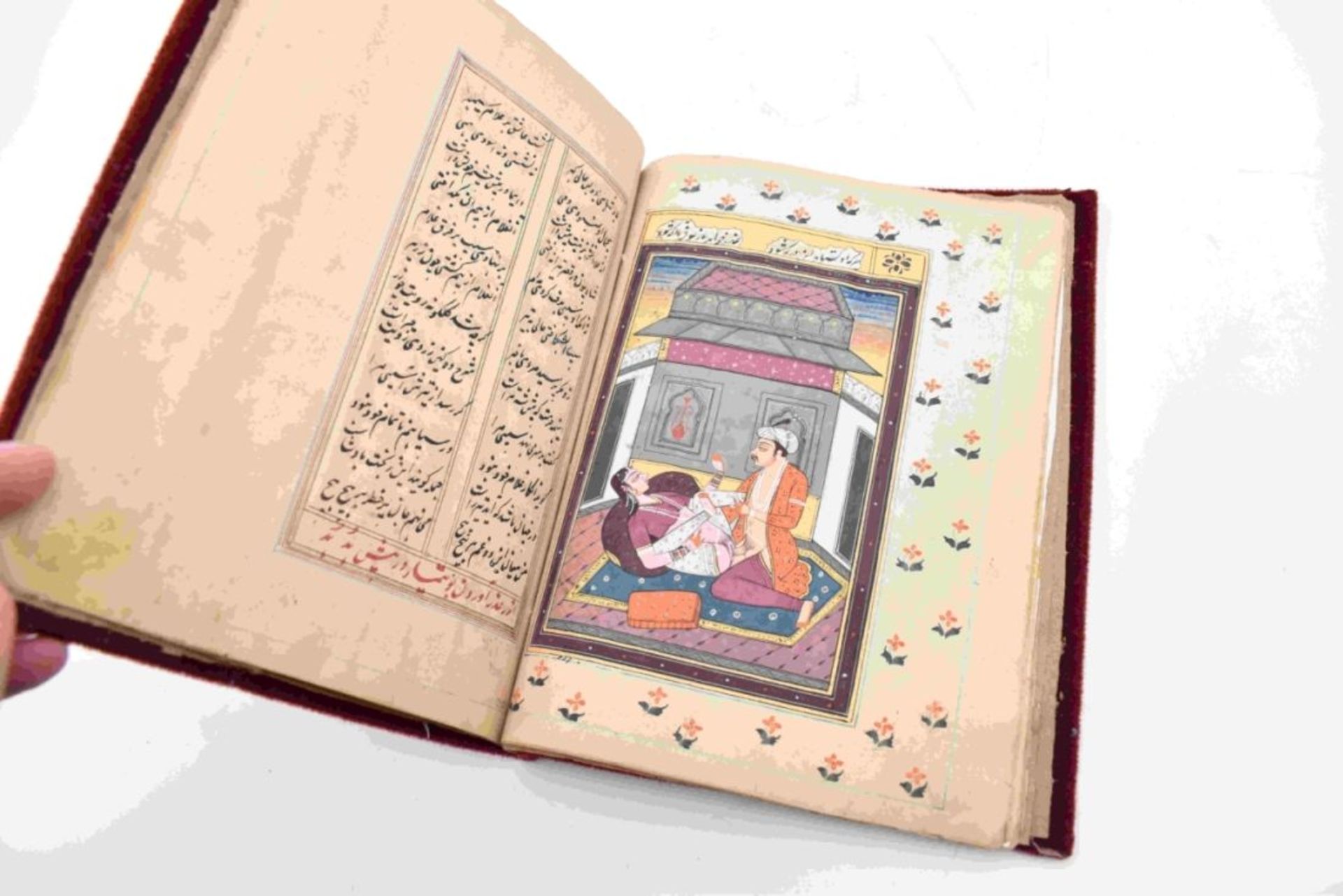 Persische Handschrift mit zehn indischen, erotischen Miniaturen, Wohl um 1900 - Image 6 of 9