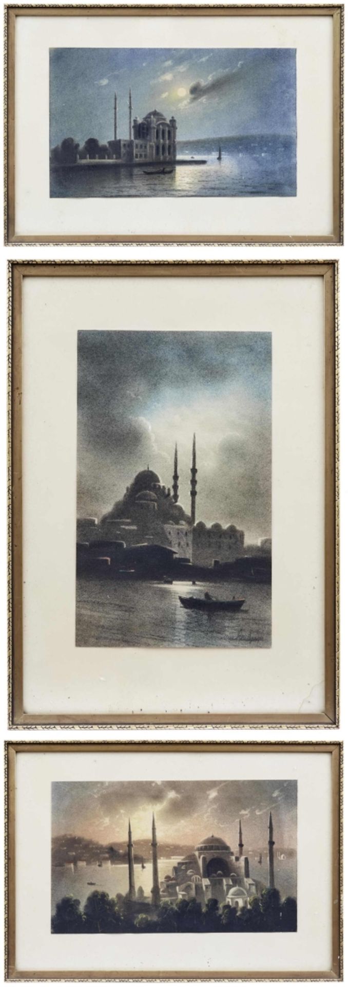Drei Ansichten von Konstantinopel, Fr. 20. Jh. - Image 2 of 6