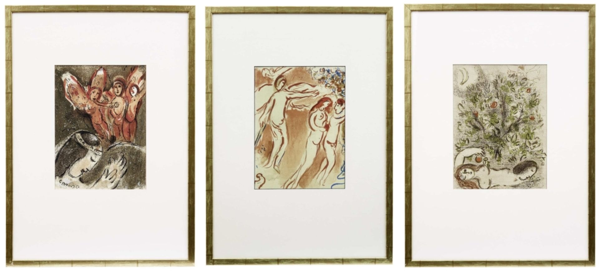 Chagall, Marc: Drei Illustrationen aus "Dessin pour la Bible"