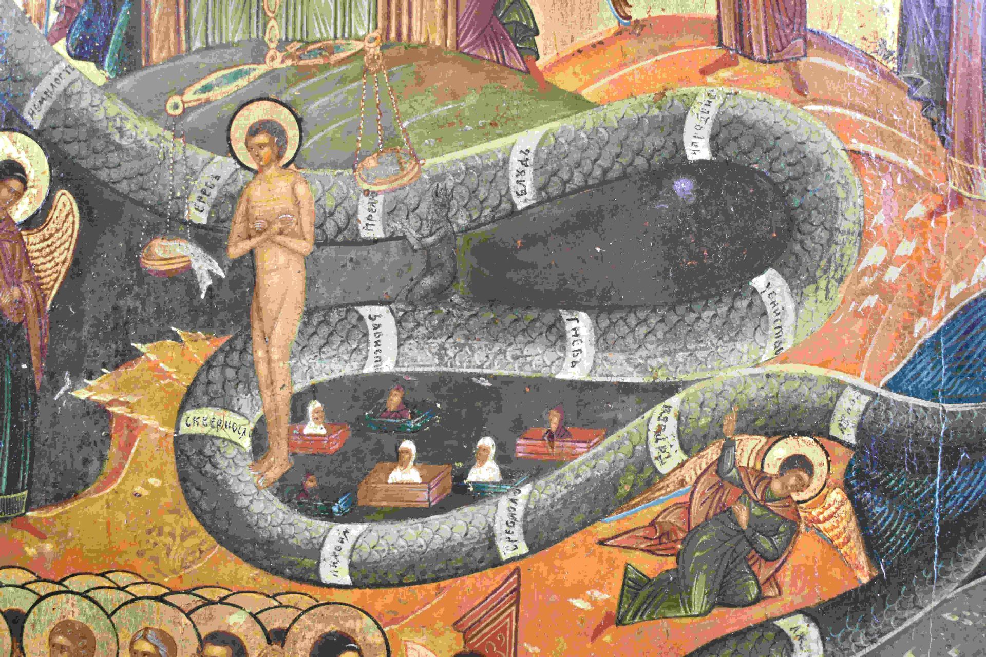 Große Ikone mit dem Jüngsten Gericht, Russland, Mstjora - 2. H. 19. Jh. - Image 26 of 26