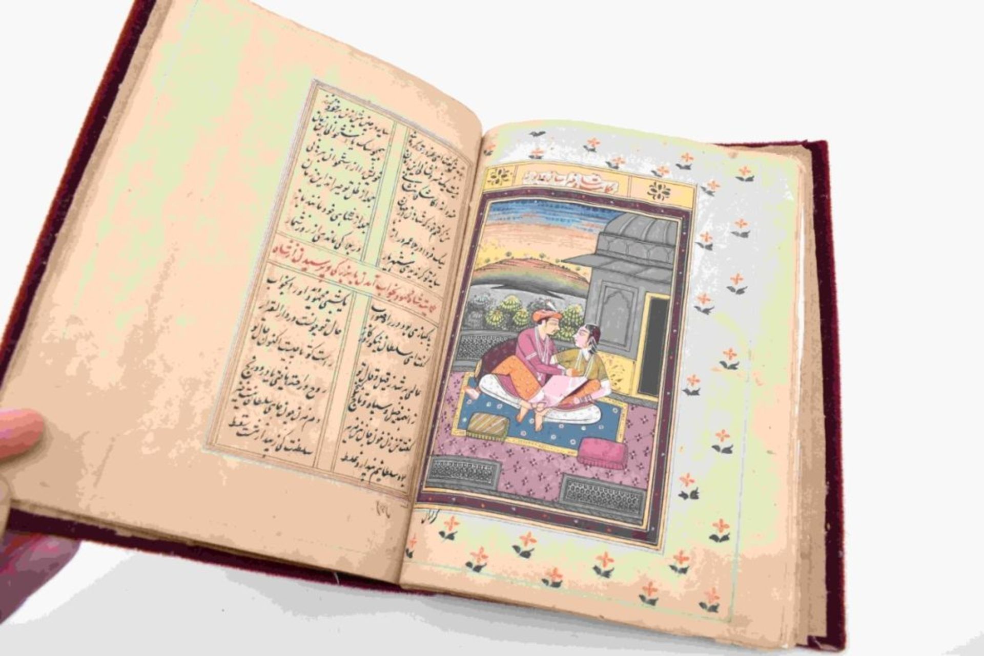 Persische Handschrift mit zehn indischen, erotischen Miniaturen, Wohl um 1900 - Image 7 of 9