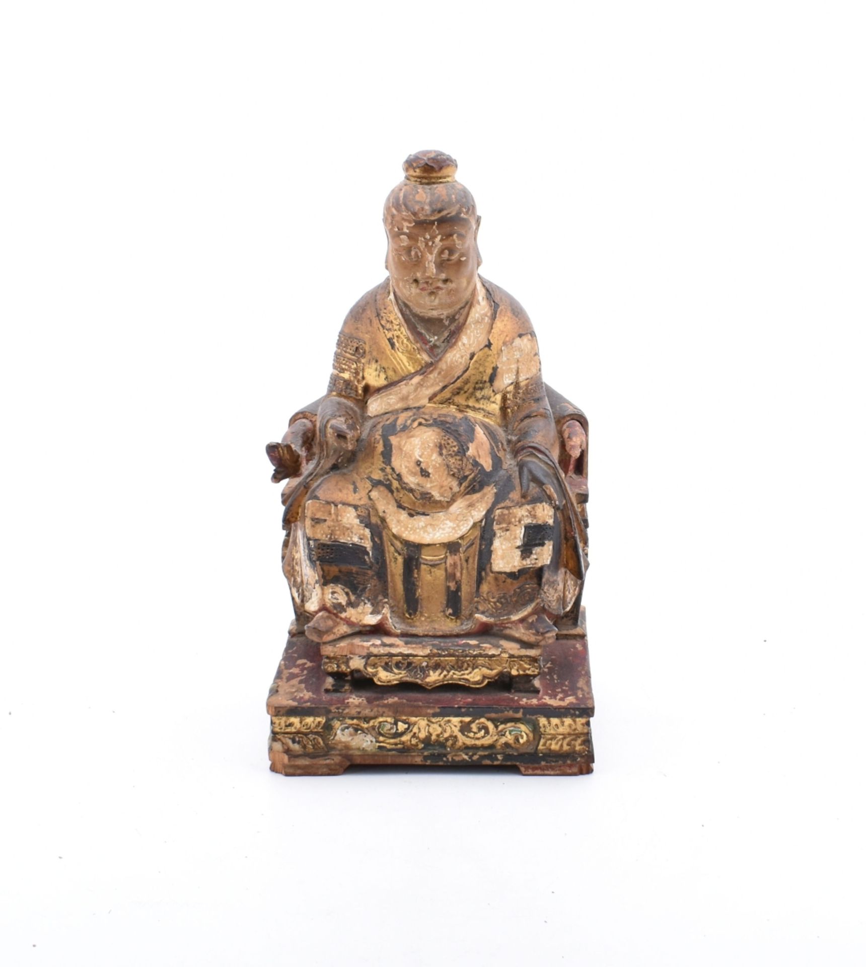 Auf einem Thron sitzender Gelehrter oder Würdenträger, China, Qing-Dynastie, 18. Jh. - Image 3 of 4