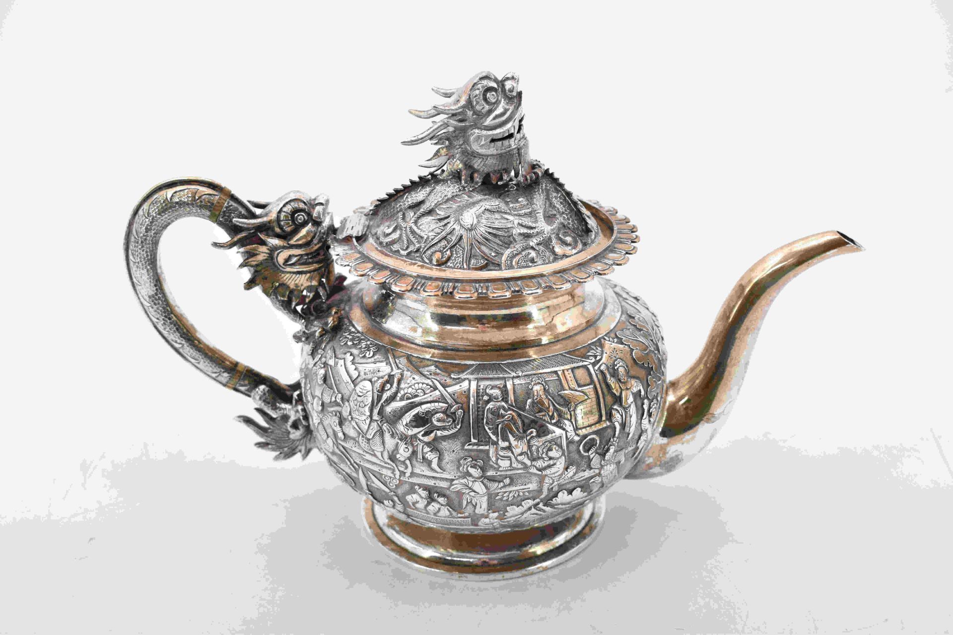 Teekanne mit Drachendekor, China, 19. Jh., für den Export - Image 8 of 17