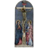 Tafelbild mit Kreuzigung Christi, Italien, wohl Florenz, 15. Jh.