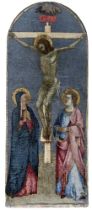 Tafelbild mit Kreuzigung Christi, Italien, wohl Florenz, 15. Jh.