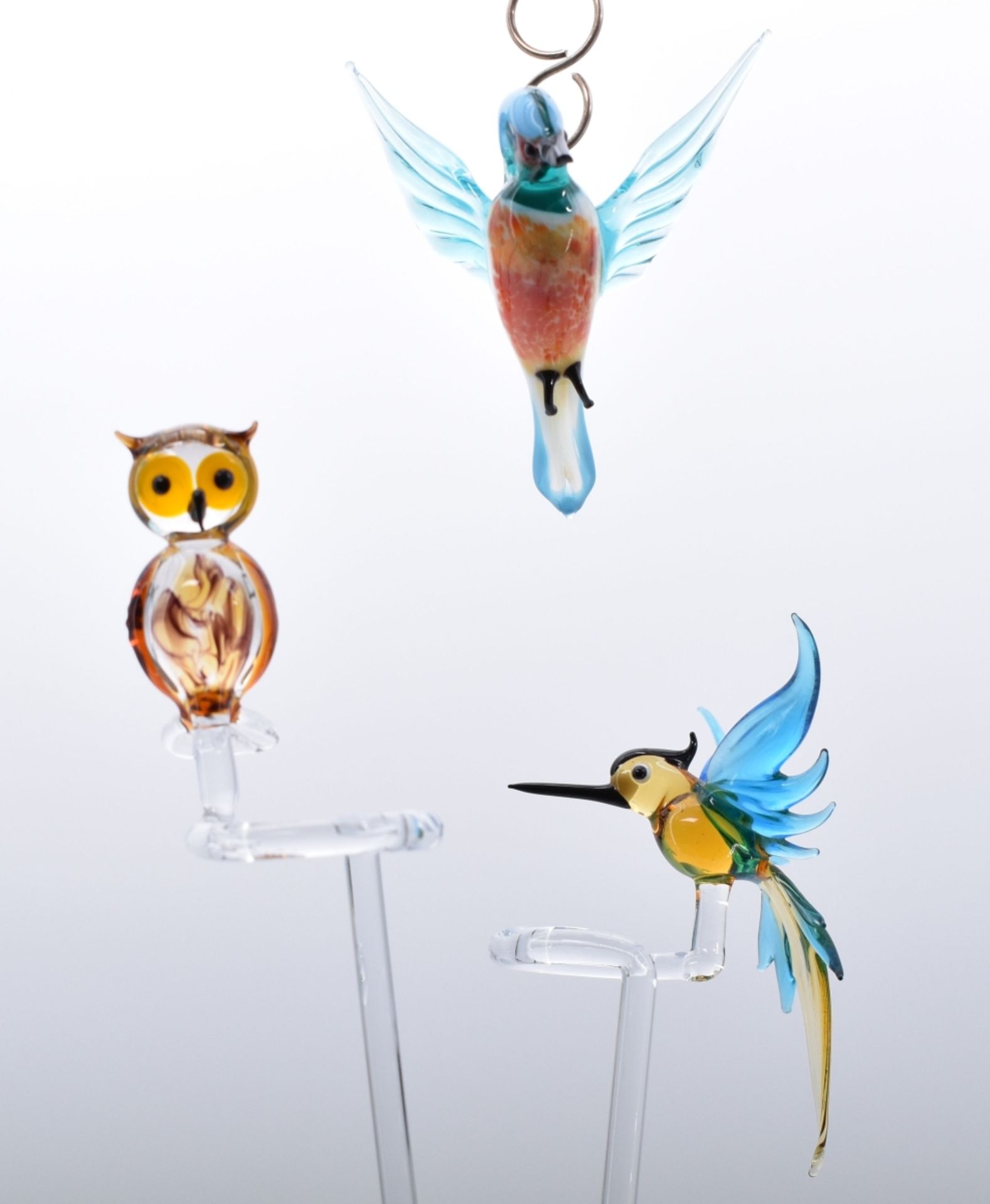 Drei dekorative Vogelobjekte, Murano, 20. Jh. - Image 2 of 3
