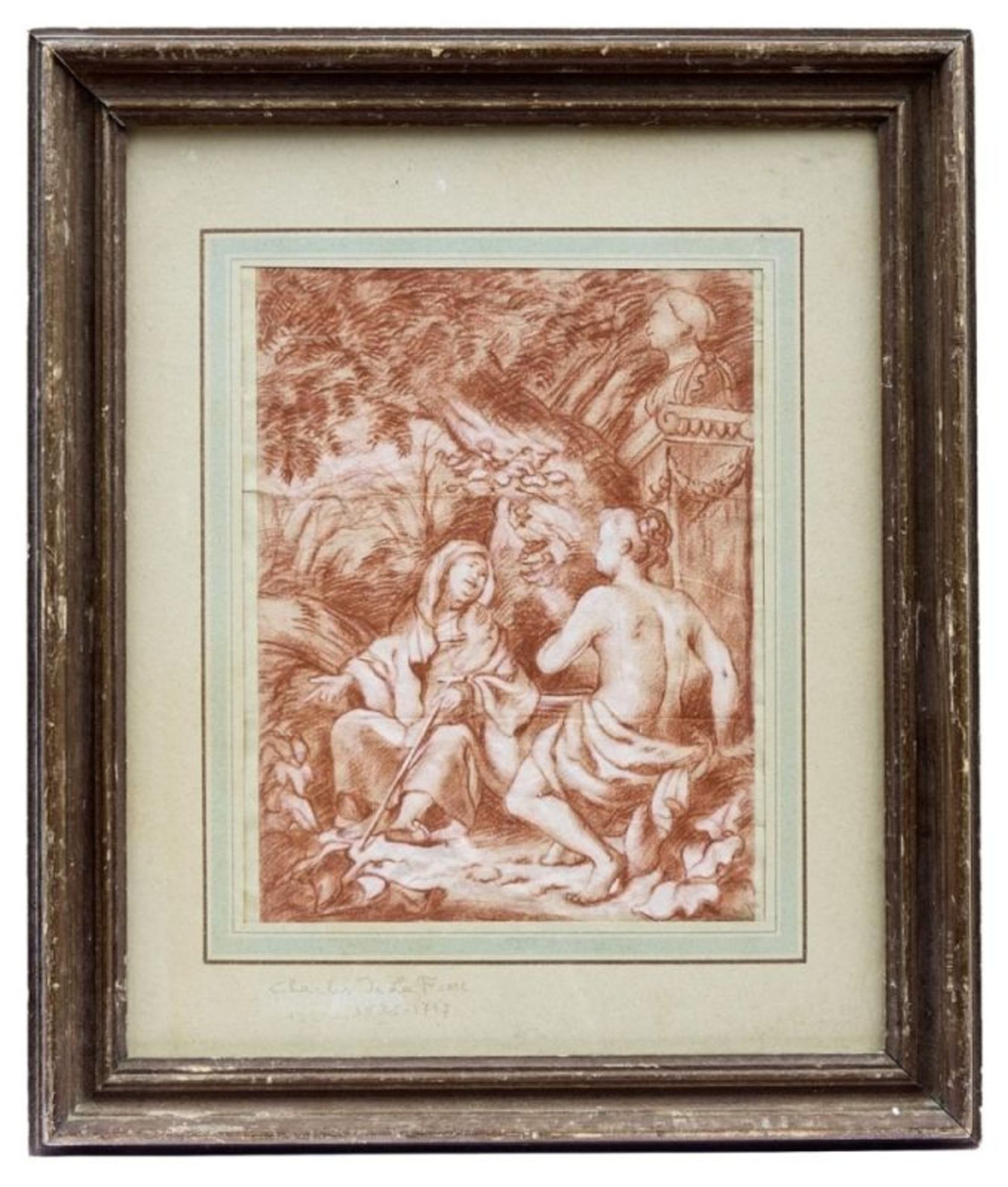 Landschaft mit alter Frau und Nymphe, Niederländischer Meister, 2. H. 17. Jh.