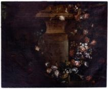 Postament mit Blumengirlande, Venezianischer Meister, um 1700