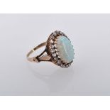 Sehr feiner Opal-Diamant-Ring, 20. Jh.