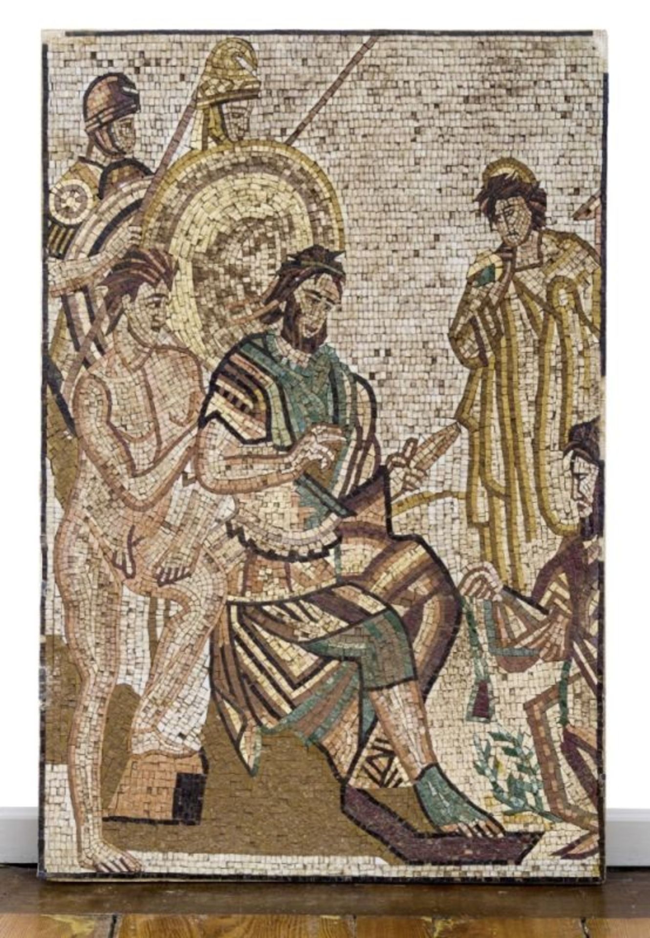 Großes Mosaik mit antiker Szene, 19. Jh.
