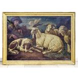 Roos, Philipp Peter, gen. Rosa da Tivoli - Kreis des: Hirte mit drei Schafen und Hirtenhund bei der 