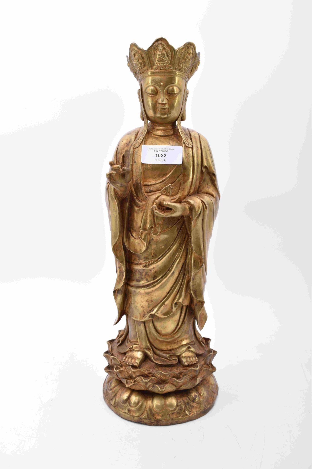 Figur des Bodhisattva Guanyin, China, 18./19. Jh. - Bild 4 aus 13