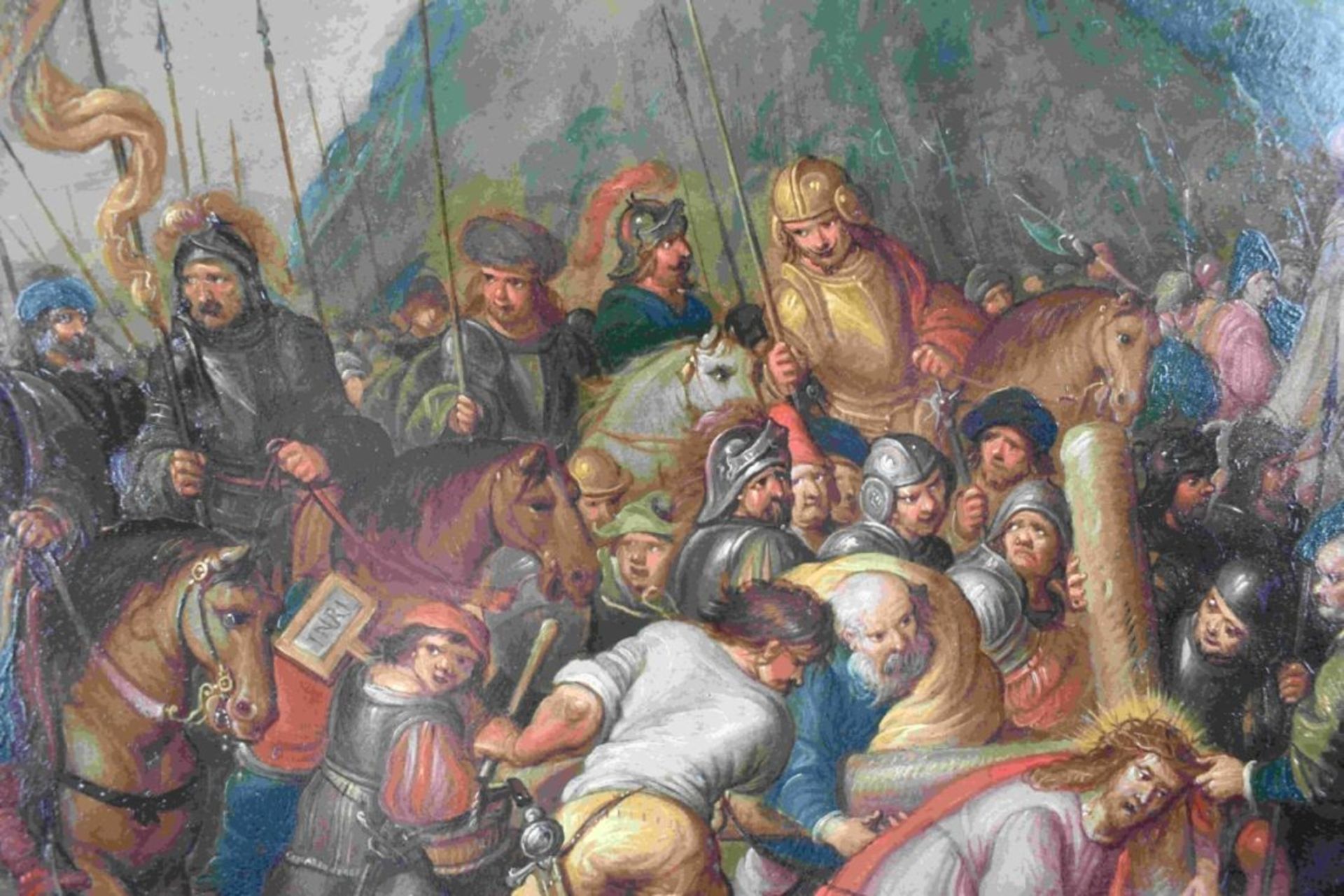 Francken, Frans II. (Attrib.) od. Cornelis de Baiilleur: Christus fällt unter dem Kreuz - Bild 15 aus 20