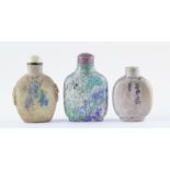 Drei Snuff bottles, China, Qing-Dynastie