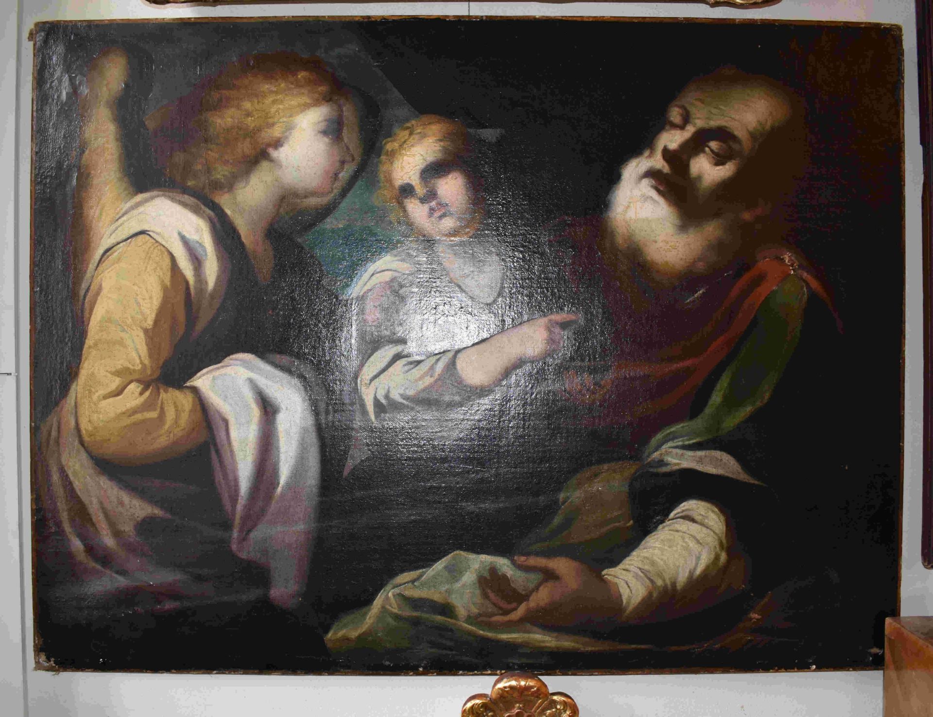 Tobias gibt seinem Vater Tobit das Augenlicht zurück, Italienischer Meister, 1. H. 17. Jh. - Bild 6 aus 20