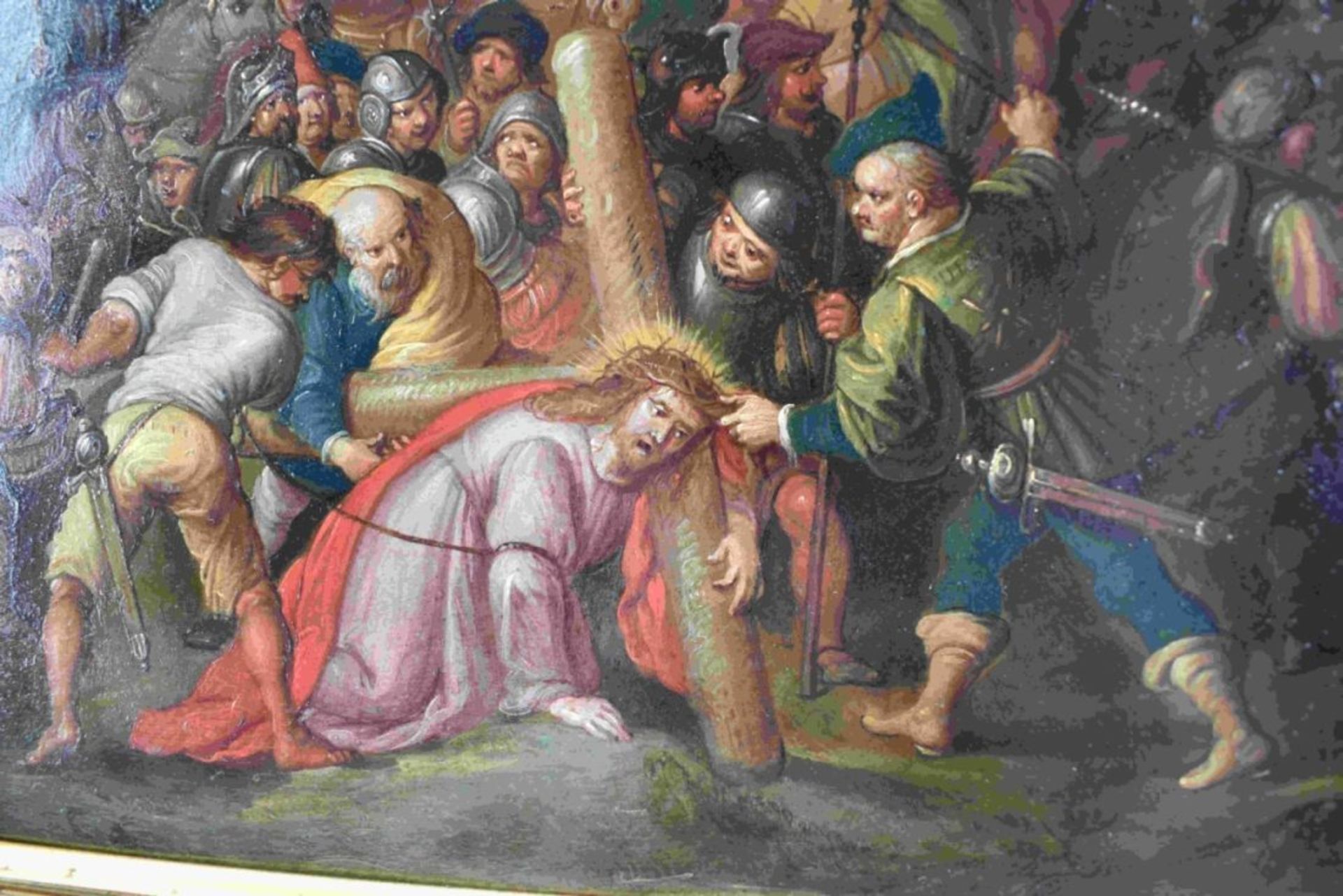 Francken, Frans II. (Attrib.) od. Cornelis de Baiilleur: Christus fällt unter dem Kreuz - Bild 14 aus 20