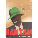 Boccasile, Gino: Kleines Werbeplakat für die Hüte von "Bantam S.A. Cervo Italia"
