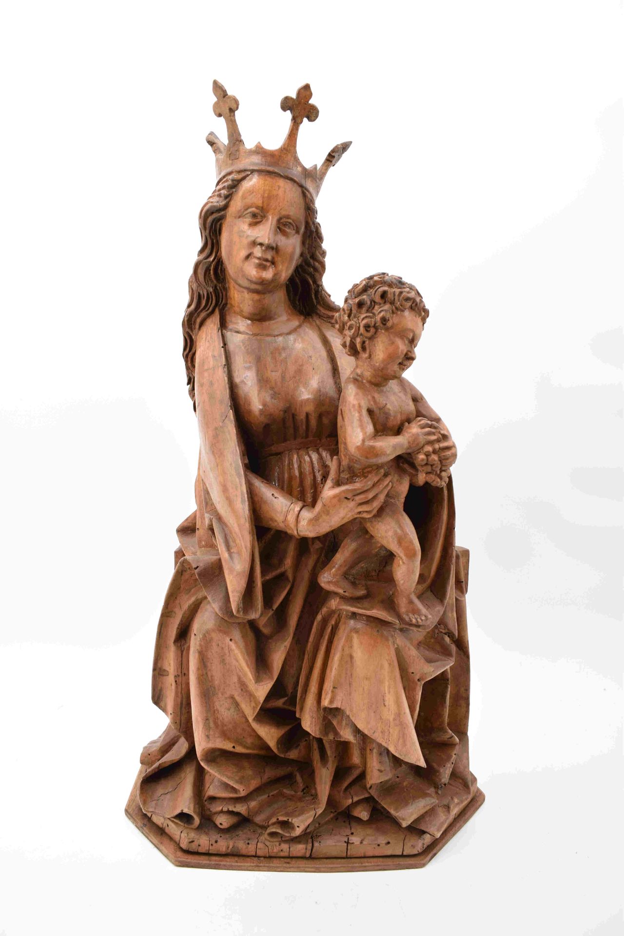 Thronende Muttergottes mit Jesusknaben, Schwäbisch, 2. H. 15. Jh. - Image 10 of 16