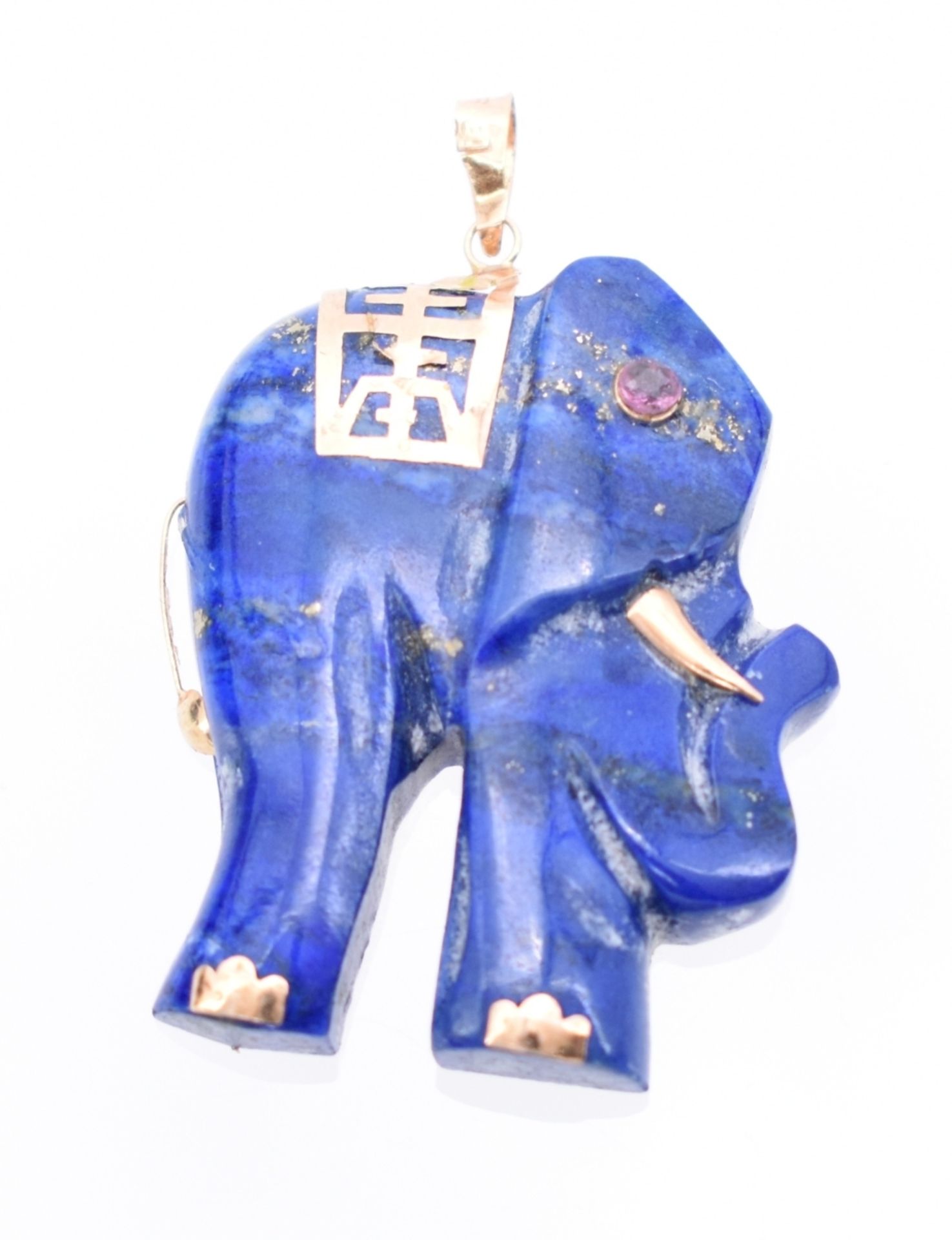 Elefant-Anhänger aus Lapislazuli, Orient, 20. Jh. - Image 2 of 3