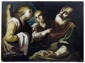 Tobias gibt seinem Vater Tobit das Augenlicht zurück, Italienischer Meister, 1. H. 17. Jh.