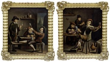 Teniers, David d.J. - in der Art von: Pendants mit Wirtshausszenen
