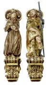 Paar Heiligenpilaster, Italien, 2. H. 16. Jh.