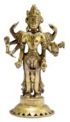 Figur des achtarmigen Ardhanarishvara, Indien, 19. Jh.