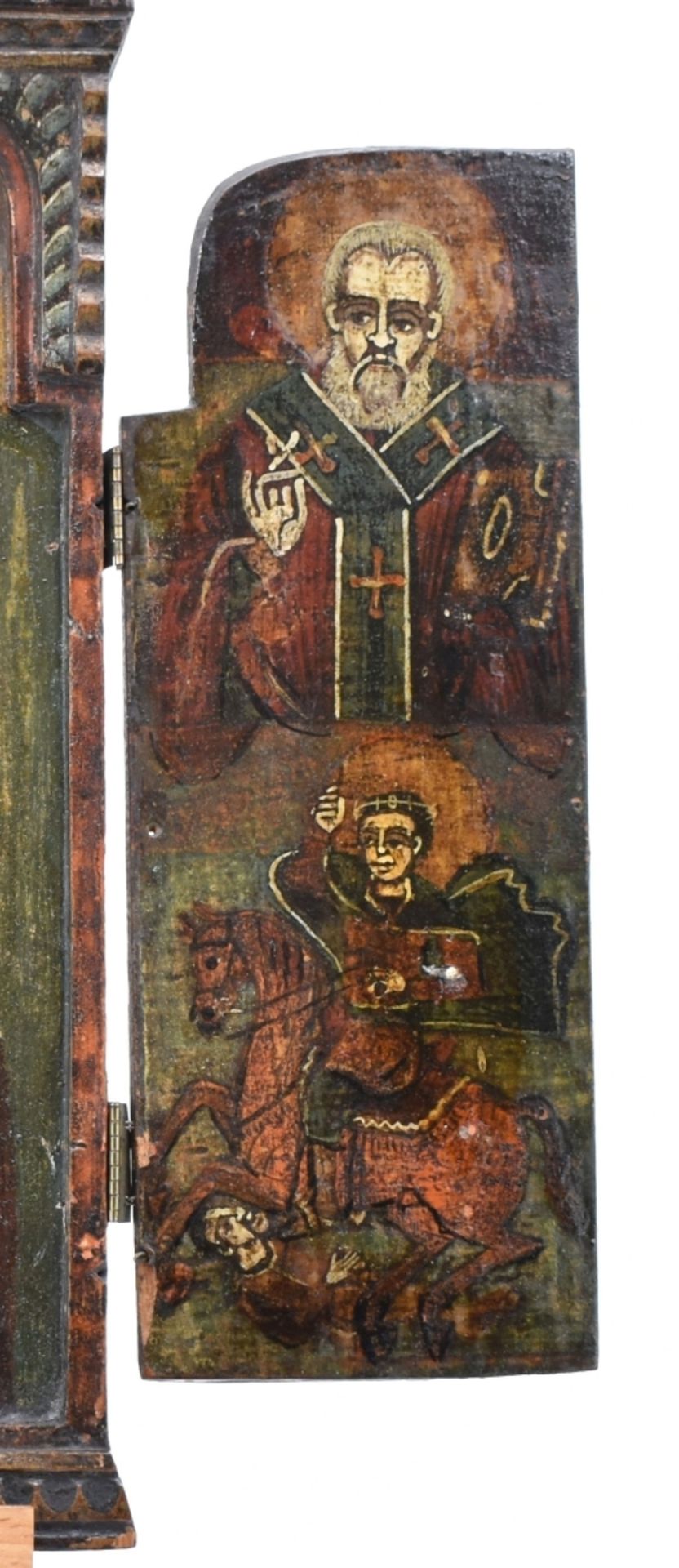 Ikone: Triptychon mit Muttergottes und Heiligen, Bulgarien, 19. Jh. - Image 6 of 7