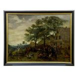 Überfall auf ein Dorf, Niederländische Schule. 2. H. 17. Jh.