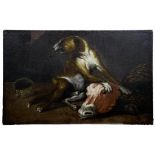 Jagdhund mit Kalbskopf, Italienischer Meister, 2. H. 17. Jh.
