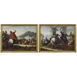 Pendants mit Bataillenszenen, Italienische Schule, 2. H. 17. Jh.