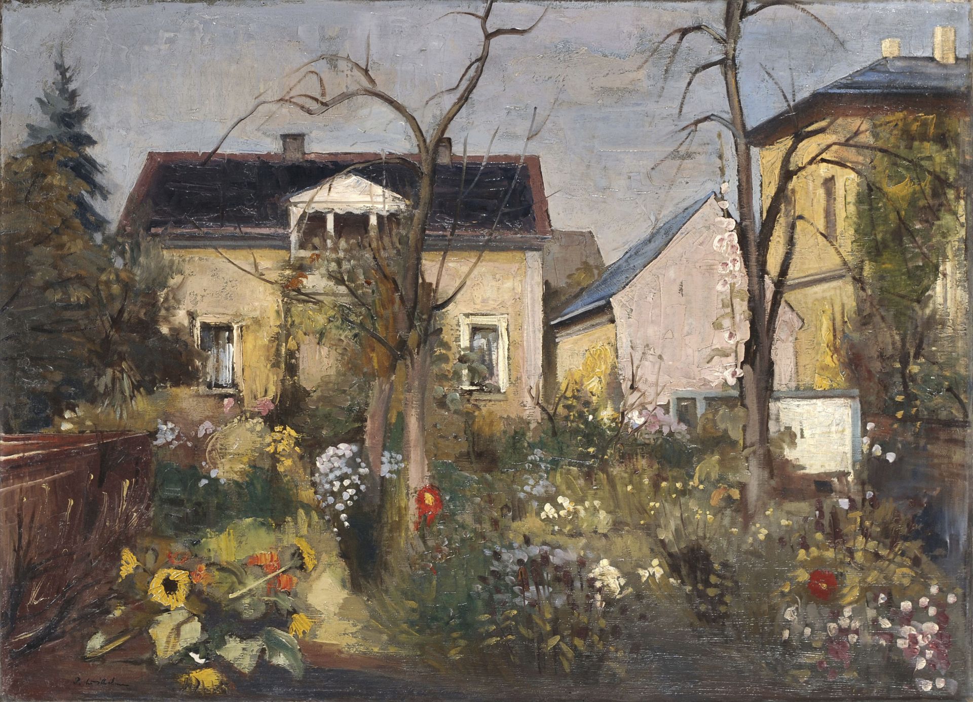 Paul Wilhelm, Radebeul - Im Garten des Künstlers. Um 1935-1940.