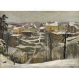 Hermann Teuber, Winter in der Sächsischen Schweiz (Blick auf Liebethal, Malerweg?). 1946.